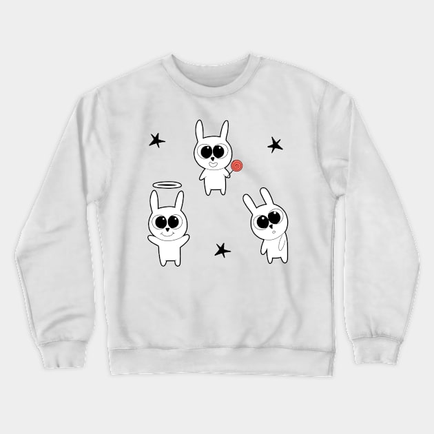 Cute Bunny Crewneck Sweatshirt by kousnua